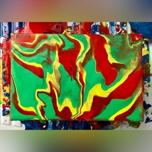 Title: Traffic School - Original Art Work (Paint Pour)